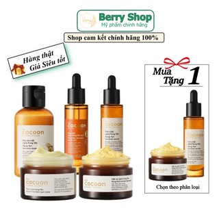 [Chính hãng - Mua 1 Tặng 1] Mỹ phẩm Nghệ Cocoon: Sữa rửa mặt, Toner, Mặt nạ, Serum tặng thìa nhựa