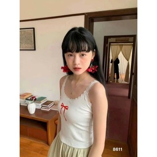 Áo 2 dây nơ pha ren hàng QC