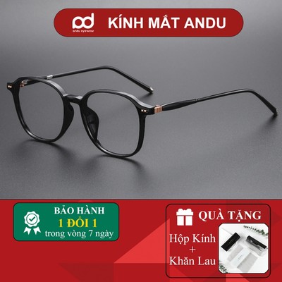Gọng kính cận thời trang nam nữ ANDU EYEWEAR dáng vuông chống tia UV chất liệu nhựa cao cấp - 72AD76