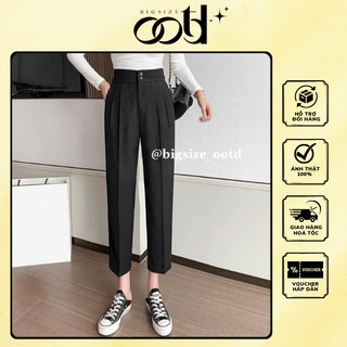 Quần tây baggy bigsize nữ lưng chun 2 cúc [OOTD BIGSIZE 60-90KG]
