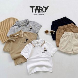  Set bộ polo thêu gấu ngộ nghĩnh chất liệu áo cotton cá sấu thoáng mát phối quần cotton da cá mỏng cho bé từ 8-24k