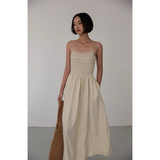 Đầm 2 dây ren móc dệt [ ẢNH THẬT ]
