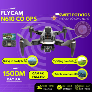 Flycam Mini có GPS N610 Pro Max bay xa 1000M, Máy bay FPV Camera 4K giá rẻ pin 3000mAh bay 25 phút