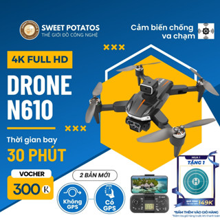 Máy bay Flycam N610 Pro Max Camera 4k cảm biến tránh va chạm, Plycam mini tự động quay về có GPS