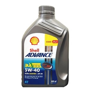 Dầu nhớt tổng hợp xe tay ga Shell Advance Ultra Scooter 5W-40 800ml
