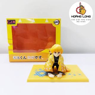 Mô hình Kimetsu No Yaiba, Agatsuma Zenitsu 9cm, figure Demon Slayer, kèm hộp, trang trí PC, bàn học (phụ kiện Hoàng Long