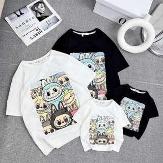 Áo Thun LABUBU mẹ và bé - Áo phông cotton tay lỡ form rộng hottrend cho mẹ từ 38 đến 70 kg và bé trai, bé gái từ 8-28 Kg