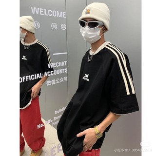 Áo Thun Nam Cotton Cổ Tròn Sọc Vai 74 Basic KENMINE CLUB