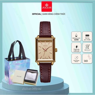 Đồng hồ nữ dây da julius ja-787 nâu