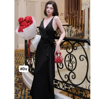 Váy lụa thiết kế dáng dài chất đanh dày mềm mịn g1