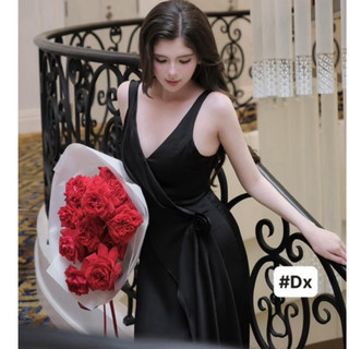 Váy lụa thiết kế dáng dài chất đanh dày mềm mịn g1
