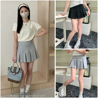 Chân váy dập ly bản to dáng ngắn lưng cao chất nỉ hàn, chân váy chất nỉ dáng ngắn trendy dập ly