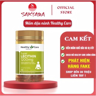 Mầm đậu nành Healthy Care Super Lecithin 100 viên Úc đẹp da đào thải độc tố cân bằng nội tiết tố