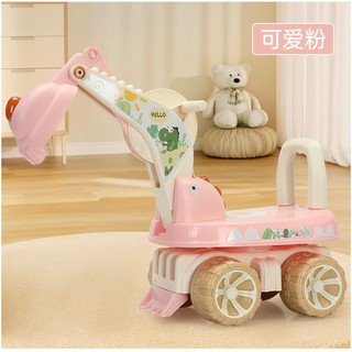 Xe máy xúc xe chòi chân máy cẩu trẻ em xoay 360 độ tải trọng 70kg dành cho bé từ 1 tới 7 tuổi có nhạc 2 in 1