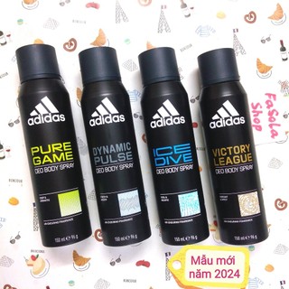 Xịt khử mùi toàn thân nam ADIDAS 150ml Tây Ban Nha coty deodorant anti-perspirant spray thơm nam tinh mồ hôi thể thao