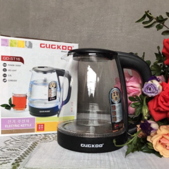 Ấm Siêu Tốc Thủy Tinh 2L - Bình Đun Nước Siêu Tốc Trong Suốt, Ấm Đun Nước Pha Trà