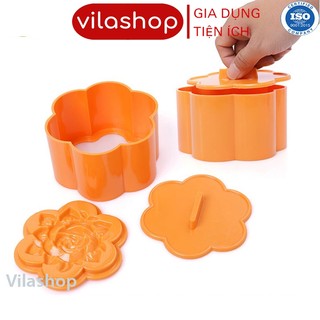 Khuôn Xôi, Bộ Khuôn Làm Xôi, Làm Bánh Hình Hoa, Hình Chữ, Hạt Nhựa PP Chịu Nhiệt, Không Mùi