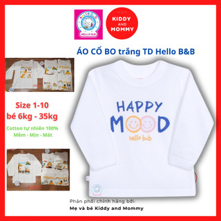 Áo cổ viền bo TD Hello BB cho bé trai/bé gái AL0010 (hình in ngẫu nhiên) cotton mềm mịn mát | Mẹ và bé Kiddy and Mommy