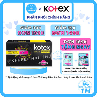 Bvs kotex tampon - hộp 16 miếng băng vệ sinh kotex sport tampon regular - nhi.tnl