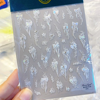 Sticker dán móng, sticker nơ nổi 5D, miếng dán móng tay 5D nail sticker MJ138-139