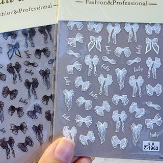 Sticker dán móng, sticker nơ nổi 5D, miếng dán móng tay 5D nail sticker CA6658-6660