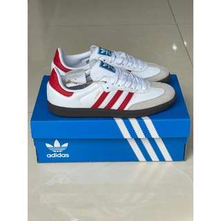 Giày adidas samba og white nam nữ, giày sneaker samba classic đỏ sọc trắng bản da xịn - hàng xuất store full box