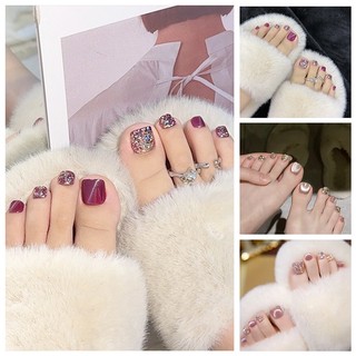 Nail box mắt mèo, móng chân giả, nail chân, móng chân giả đính đá