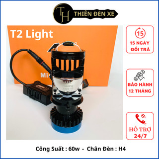 Đèn led bi cầu mini chân h4 lắp ôtô xe máy siêu sáng 60w