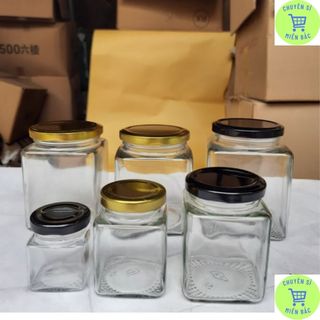 Hũ vuông 280ml thủy tinh đựng mật ong, gia vị, thực phẩm 50ml, 100ml, 200ml, 280ml, 380ml, 500ml