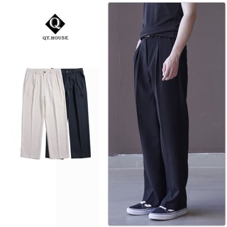 Quần Âu Nam Ống Rộng Cạp Chun Lưng Cao Form Dáng Suông Hàn Quốc QTA05 Menswear Pants