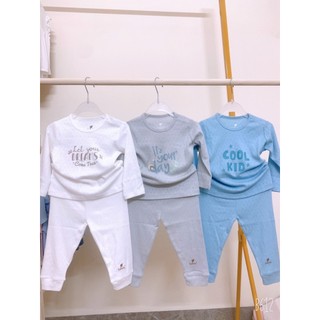 LULLABY Bộ quần áo dài tay chất thông hơi cho bé NH744R