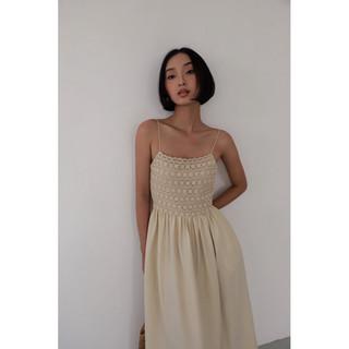 Đầm 2 dây ren móc dệt [ ẢNH THẬT ]