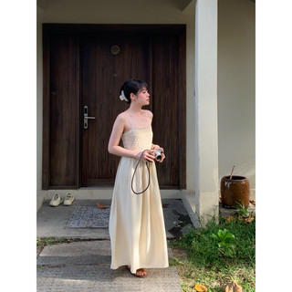 Đầm 2 dây ren móc dệt [ ẢNH THẬT ]