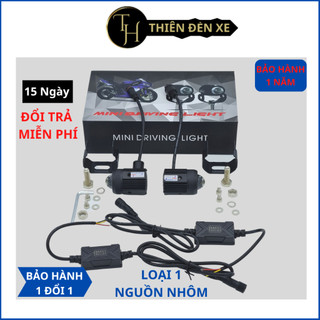 Đèn Trợ Sáng Mini Bi Cầu Loại 1 Chính Hãng,Trợ Sáng Xe Máy Cos Vàng Pha Trắng