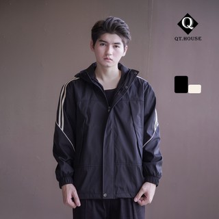 Áo khoác gió Qthouse chất liệu gió dù thiết kế có mũ 2 lớp chống nước form jacket unisex QTAK06