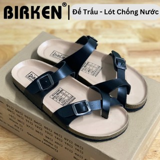 PUK06 - Dép công sở Birken Đế Trấu BIOLINE Official Thiết Kế Unisex Quai Chéo Chân Xỏ Ngón Da PU Cao Cấp