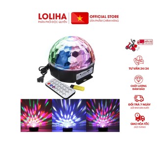 ⛔giadunghoangmai⛔ đèn led xoay 7 màu cảm ứng nhạc