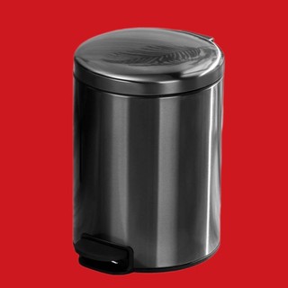 Thùng rác inox đạp chân 5 lít đen , thùng rác khách sạn