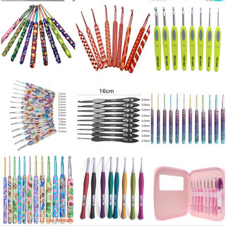 Bộ 12 cây kim móc họa tiết - đủ size kim móc len - dụng cụ móc len - khâu móc đánh dấu