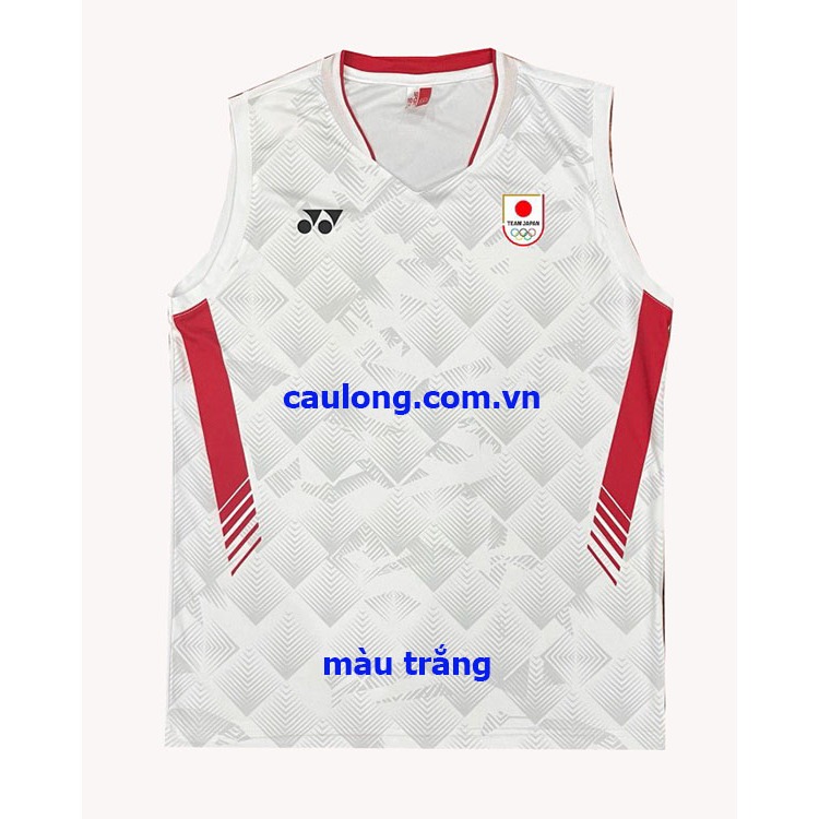 Áo Cầu Lông Nam Sát Nách Yonex 6540 Màu Trắng Tuyển Nhật Olympic 2024