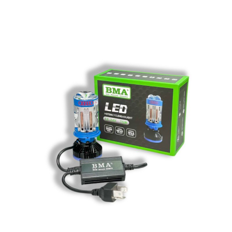 Bi cầu mini T10 trợ pha laser mắt ếch chân H4 chính hãng BMA 70w