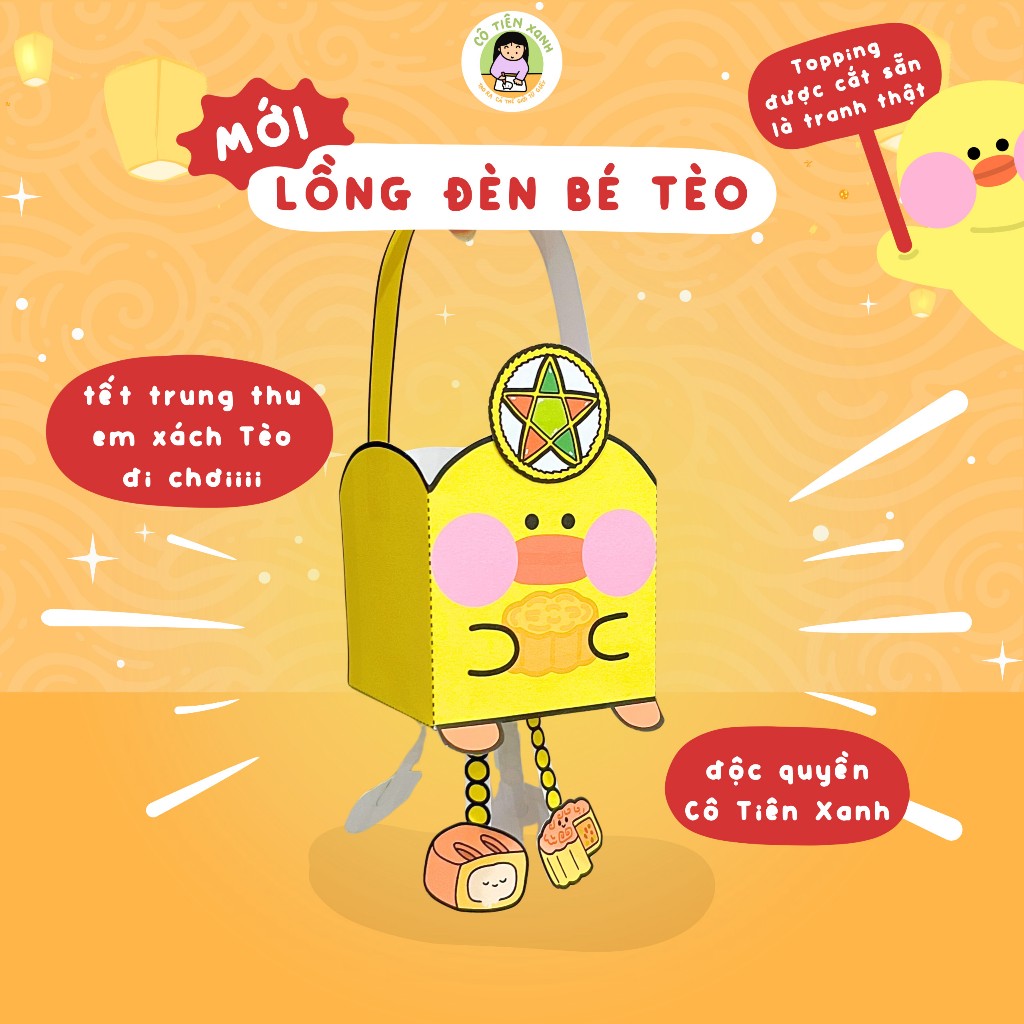 [KÈM LỒNG ĐÈN BÉ TÈO] Bộ Tranh Đồ Chơi Giấy Cô Tiên Xanh Tiệm Bánh