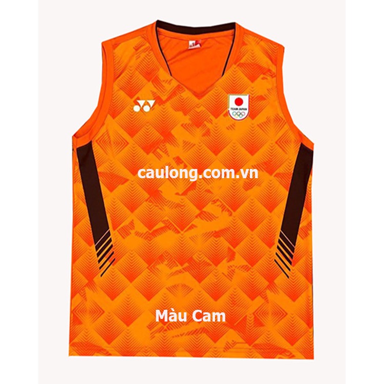 Áo Cầu Lông Nam Sát Nách Yonex 6540 Màu Cam Độ Tuyển Nhật Olympic 2024