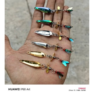 [Mồi nhạy] Mồi thìa lượn Titan 3,2g; 4,5g kết hợp lưỡi xoay mồi côn trùng câu lure cá mương suối, chày đất siêu nhạy