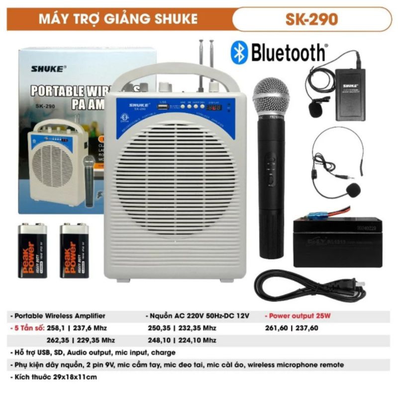 [HCM]Máy Trợ Giảng SHUKE SK-290, ORIS TO-788, ORIS TO-290 Có Hỗ Trợ Bluetooth - SHUKE SK290