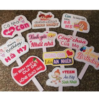 Hastag SInh Nhật, Đầy Tháng, Hastag Birthday, Full Month, Bảng cầm tay chụp ảnh Sinh Nhật