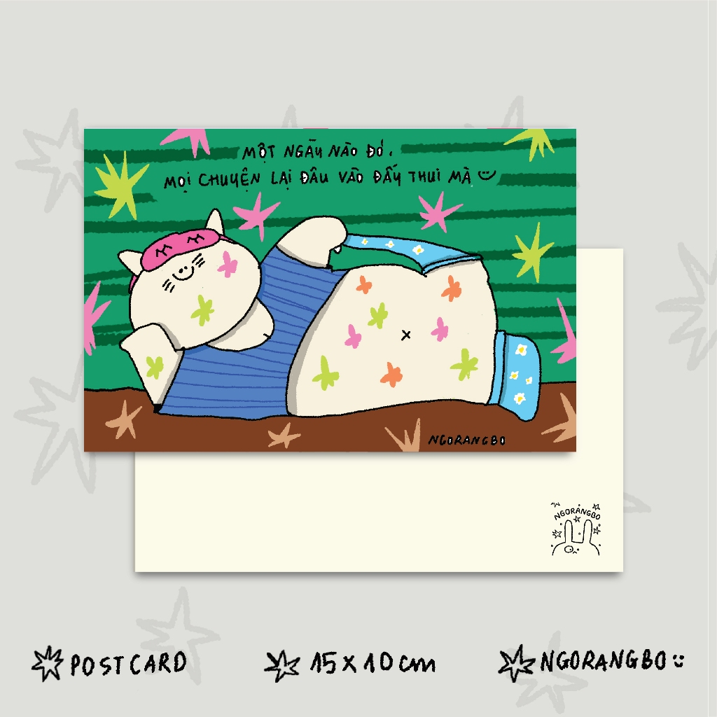 M63 - Thiệp lời nhắn dễ thương  - Ngorangbo.artwork