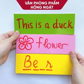 Thẻ viết xóa thanh hình chữ nhật nhiều màu có nam châm, giáo cụ dạy học của giáo viên tiểu học GC47