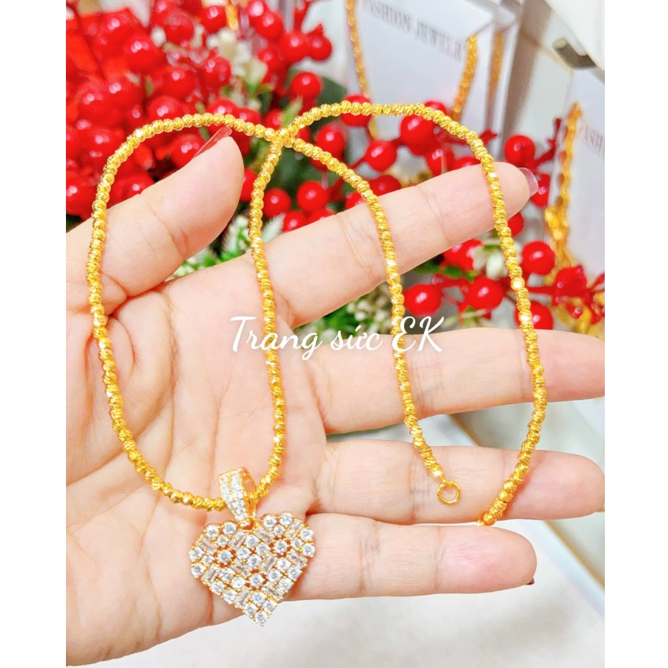 Dây chuyền trái tim mạ 18.k cao cấp J05