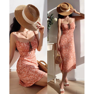 Sẵn Dáng Ngắn Size L - (HÀNG ĐẶT TRƯỚC) Đầm hai dây hoa dáng ngắn và dài #1305